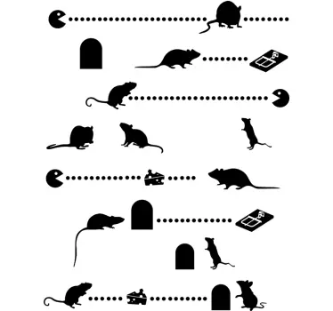 Mus silhuet trapp klistermærker - TenStickers