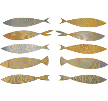 Guld og sølv fisk mærkat - TenStickers