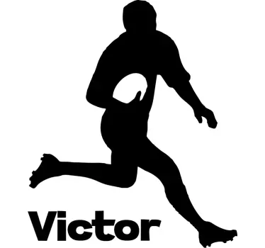 Personlig klistermærke til rugbyspiller - TenStickers