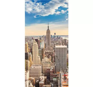 Skyskraber new york dør klistermærke - TenStickers