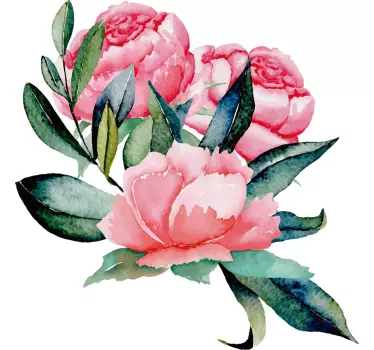Dekorative peonies stue væg indretning - TenStickers