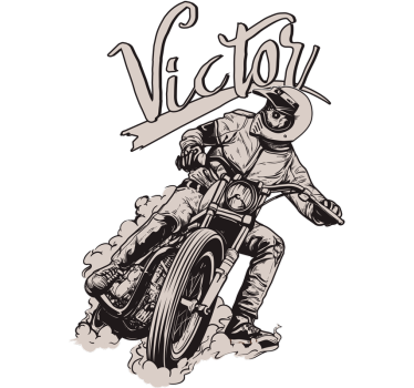 Motorcykel personlig navn klistermærke - TenStickers