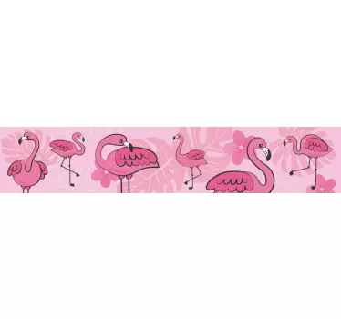 Røde flamingoer væg kant klistermærke - TenStickers