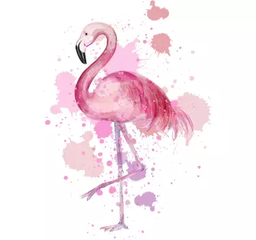 Flamingo paiting stue væg indretning - TenStickers