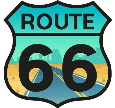 Rute 66 bærbar klistermærke - TenStickers
