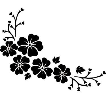 Klistermærke til bil sort blomsterhjørne - TenStickers