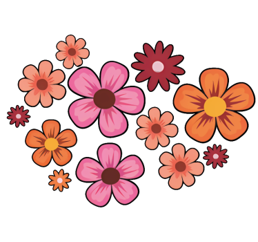 Glade blomster farverige klistermærke til campingvogn - TenStickers