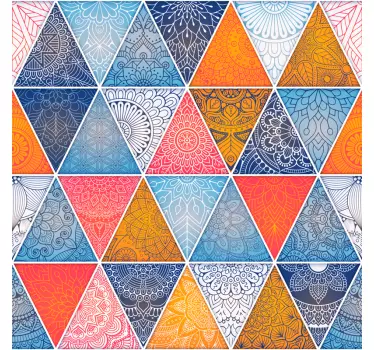 Geometrisk mandala vægmaleri mærkat - TenStickers