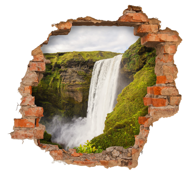 Trompe l'oeil vandfald visuelle effekter vægoverføringsbillede - TenStickers