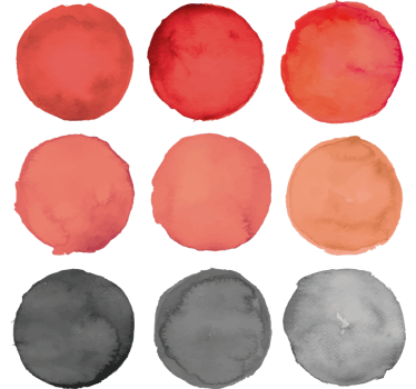 Grå cirkler og pantone koral tekstur vægklistermærke - TenStickers
