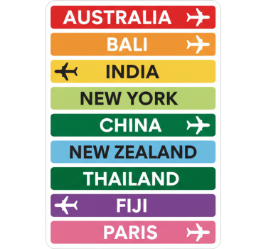 Rejse klistermærke globale destinationsmærker - TenStickers