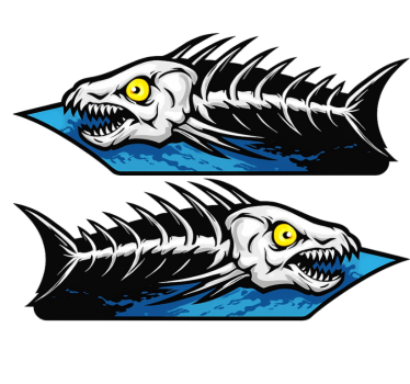 Bådklistermærke fiskebensindpakning - TenStickers