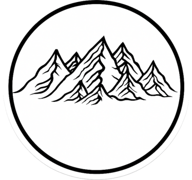 Rejse klistermærke i sort og hvid bjerglandskab - TenStickers