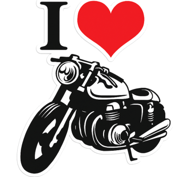Motorcykelklistermærke jeg elsker moto - TenStickers