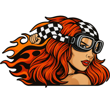 Motorcykelklistermærke vintage goggle pige - TenStickers