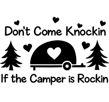 Sjovt "kom ikke og banke" klistermærke til campingvogn - TenStickers