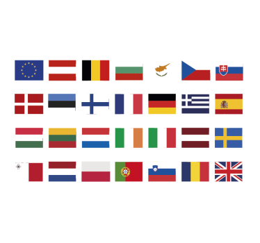 Rejse klistermærke sæt med europæiske flag - TenStickers