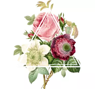 Væg klistermærker soveværelse blomst trekant - TenStickers
