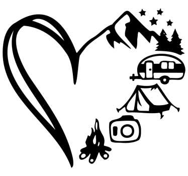 Klistermærke til campingvogn eventyrhjerte komposit - TenStickers