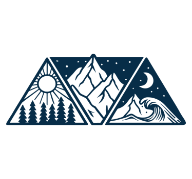 Klistermærke til campingvogn med trekantede naturelementer - TenStickers