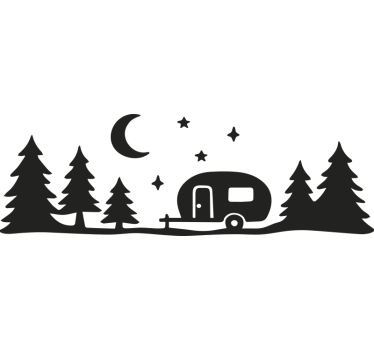 Klistermærke til campingvogn skov og natskygge - TenStickers