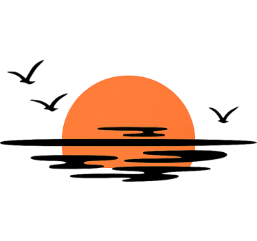Klistermærke til campingvogn orange solnedgang - TenStickers