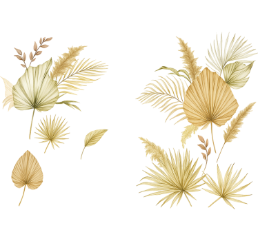 Wallsticker gyldne elegante palmeblade - TenStickers