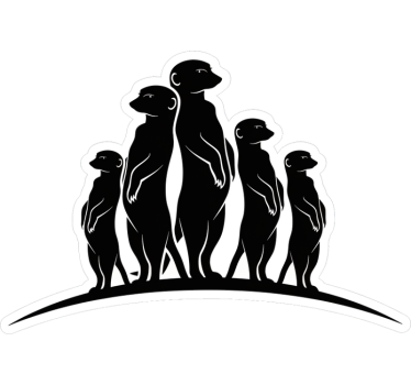 Klistermærke til campingvogn nysgerrig surikatfamilie - TenStickers