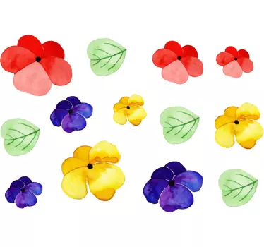 Farverige blomster Klistermærke til cykel - TenStickers