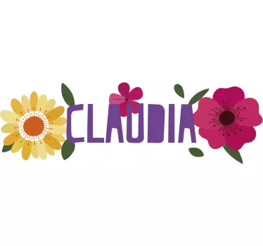 Blomster med navn klistermærker til cykel - TenStickers