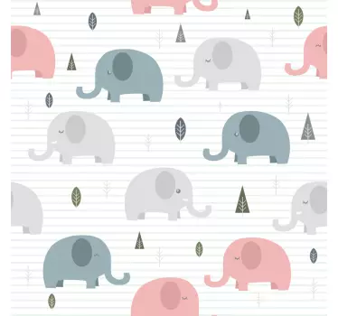 Spædbarn elefanter møbler mærkat - TenStickers