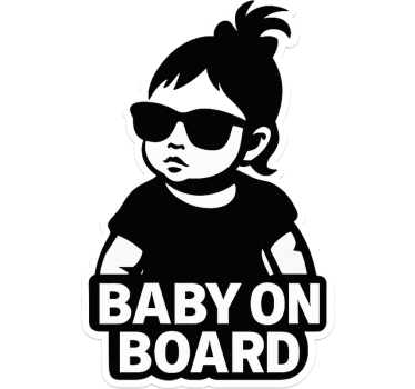 Tilpasses klistermærke sjov baby pige om bord - TenStickers