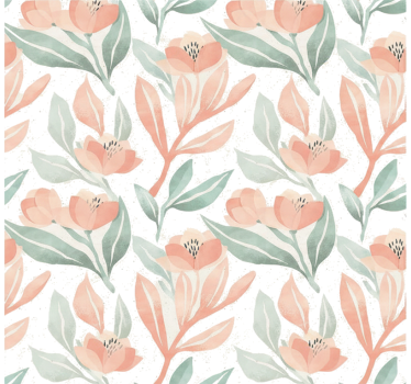 Folie til møbler i bløde akvarelblomster - TenStickers