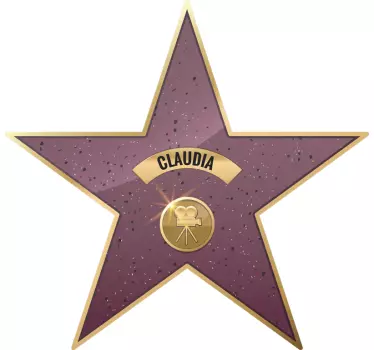 Navngivet walk of fame stjerne biografmærkat - TenStickers