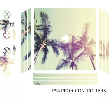 Klistermærke med palme-landskab ps4 - TenStickers