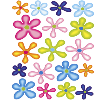Klistermærke til cykel med groovy hippie blomster - TenStickers