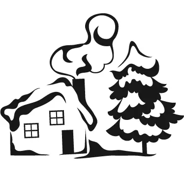 Smokey skorsten hus væg klistermærke - TenStickers