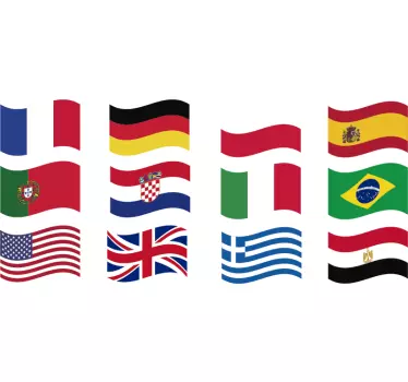9 små landsflag klistermærke - TenStickers