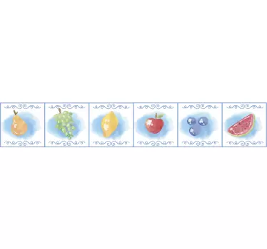 Kantbånd klistermærke med farverigt frugtmotiv - TenStickers