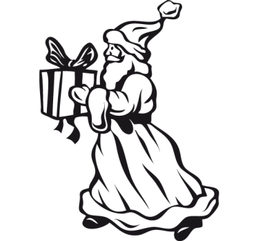 Santa claus holder nuværende klistermærke - TenStickers