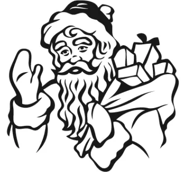 Santa claus med sæk af gaver klistermærke - TenStickers