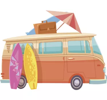 Sommer van surf dekal - TenStickers