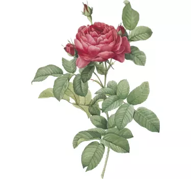 Rød rose hjemmemarked klistermærke - TenStickers