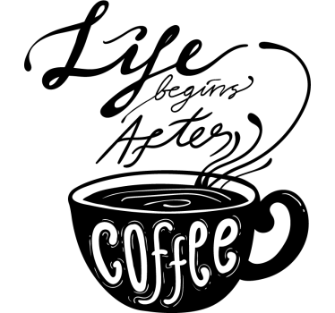 Kaffe citat hjem væg klistermærke - TenStickers