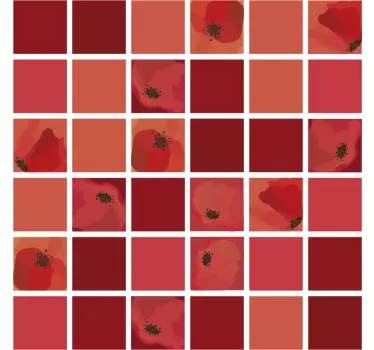 Valmue mosaik fliser overførsel - TenStickers