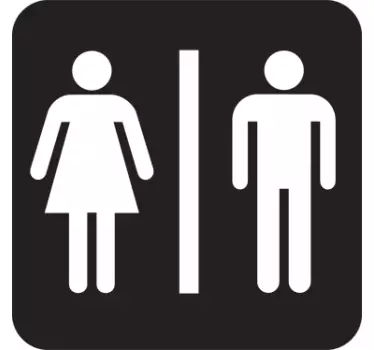 klassisk toilet skilt sticker - TenStickers