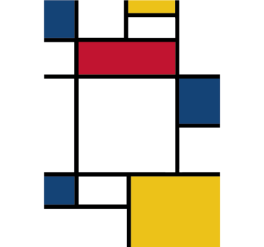 Mondrian kunst vindue mærkat - TenStickers