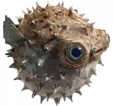 Polygonal tegning puffer fisk mærkat - TenStickers