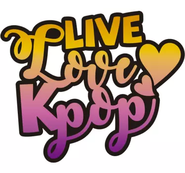 Live, elsker kpop-popmusikoverføringsbillede - TenStickers