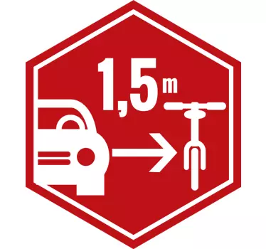 Afstand fra cyklist sticker til bil - TenStickers